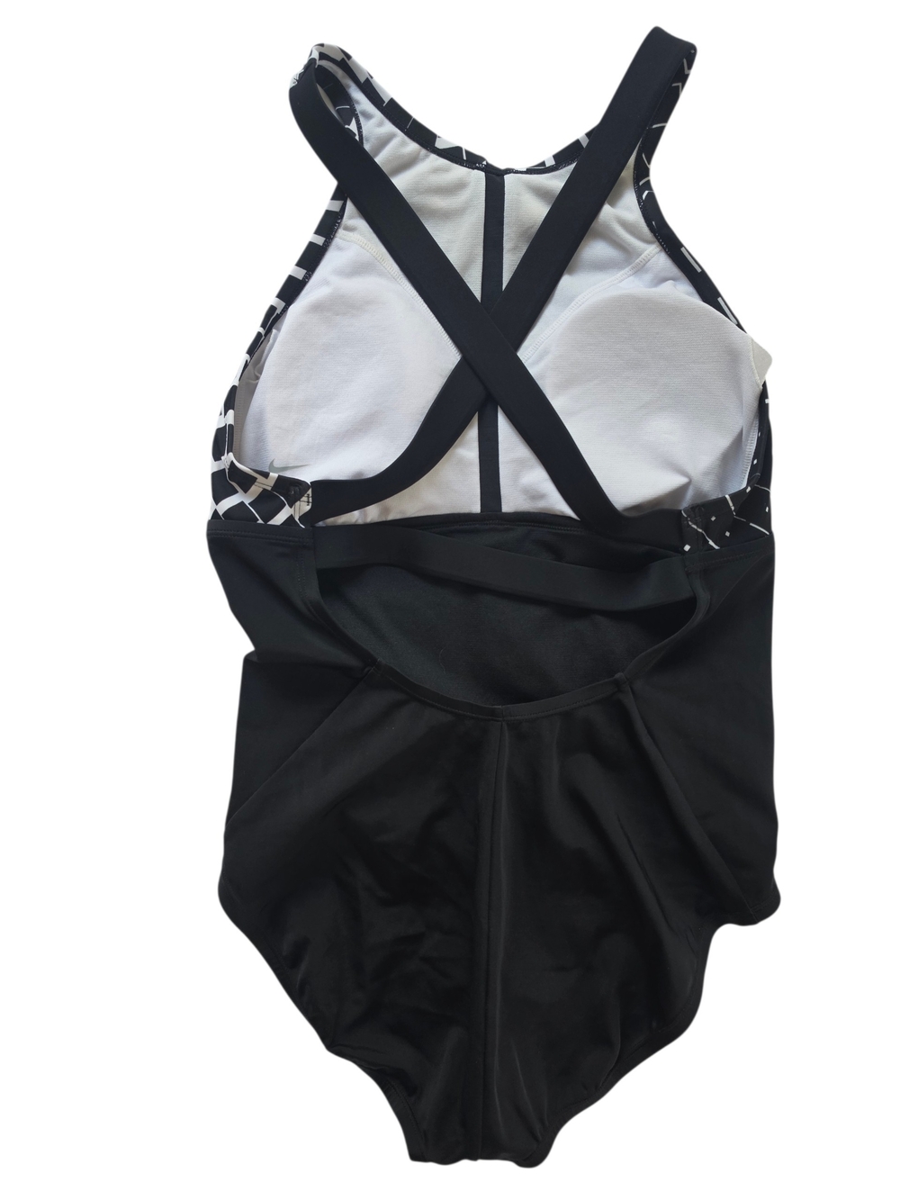 Nike Black & White High-Neck One-Piece Swimsuit - Picture 2 of 5